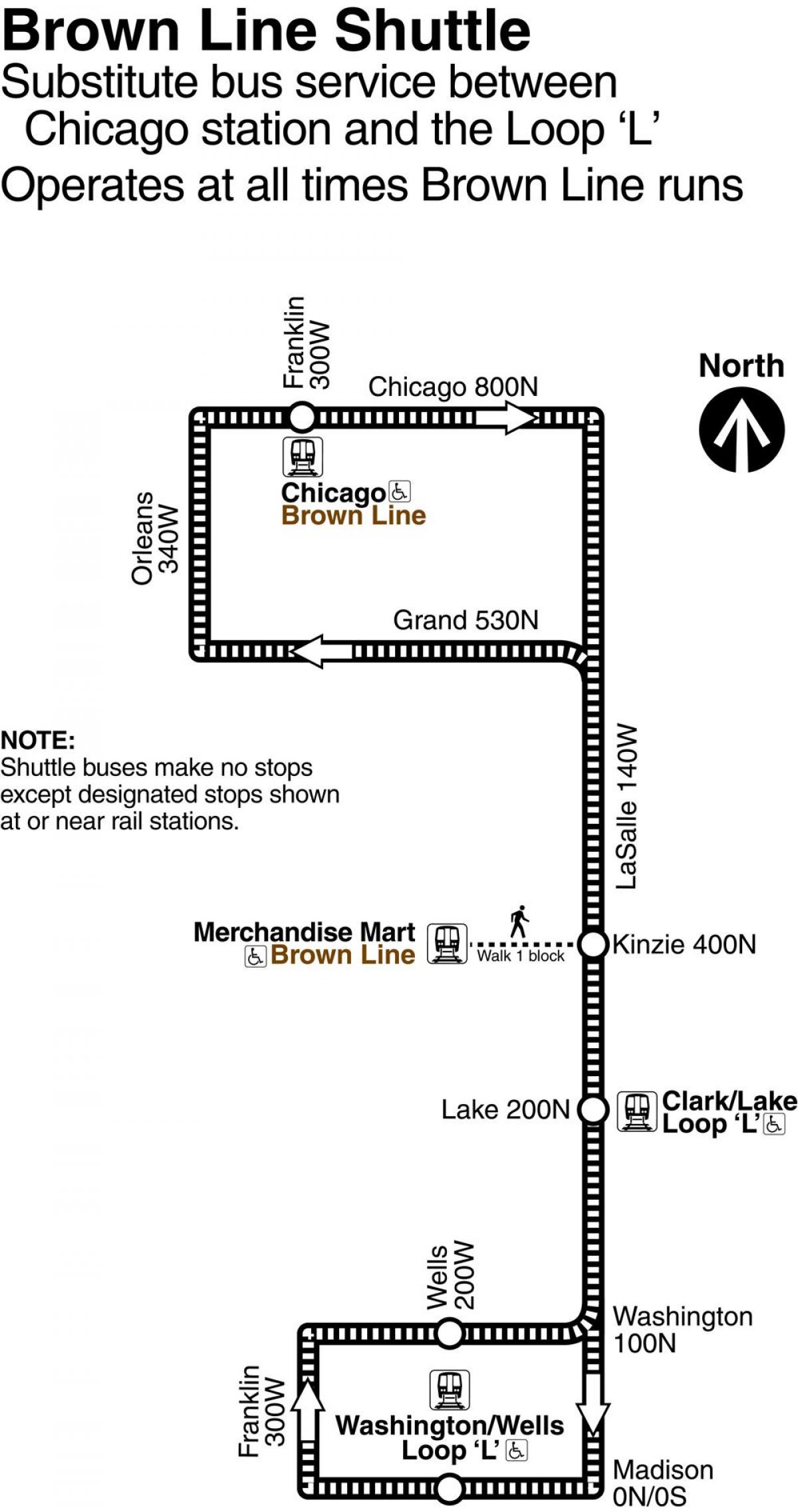 Chicago brązowa linia na mapie