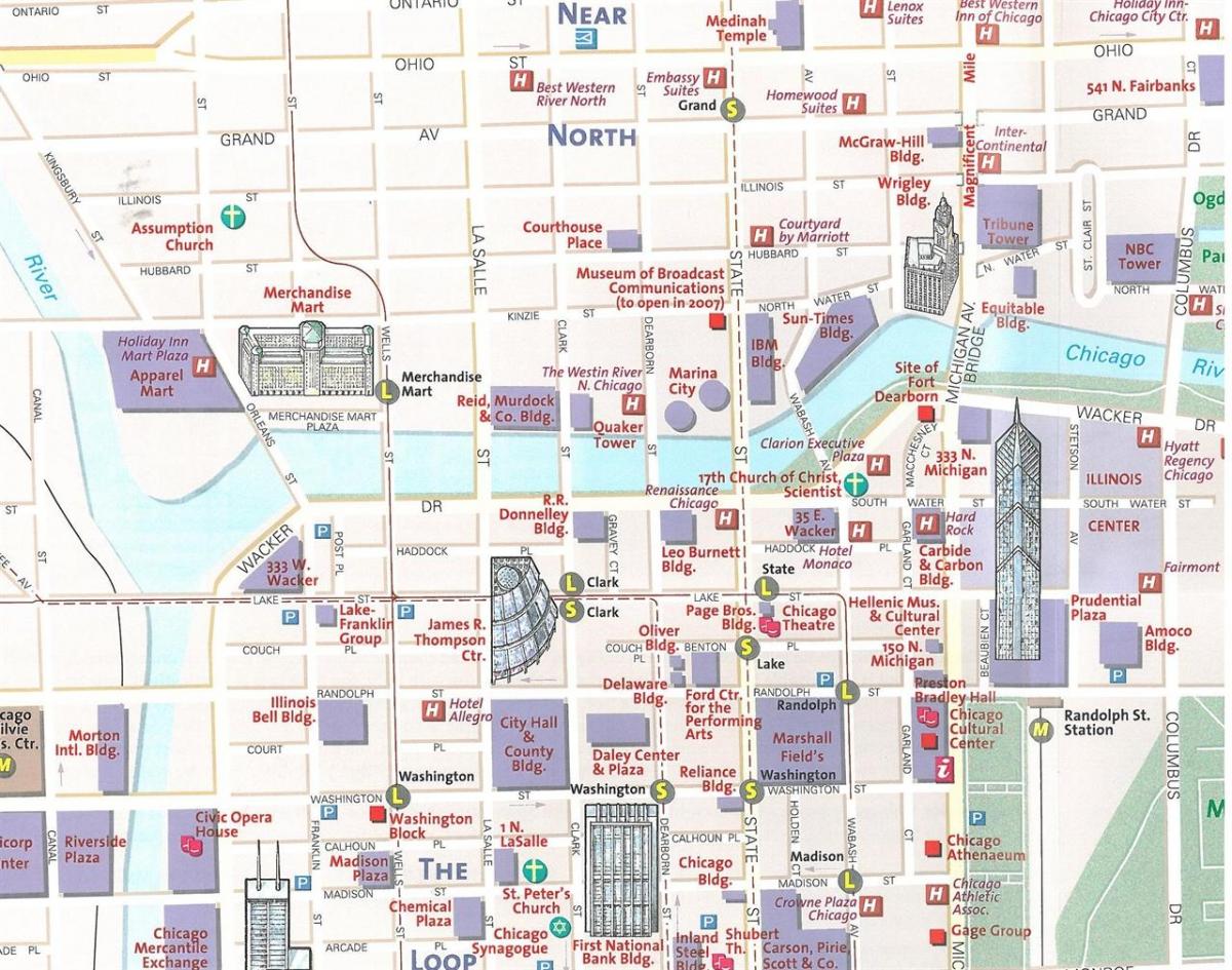 mapa turystyczna Chicago