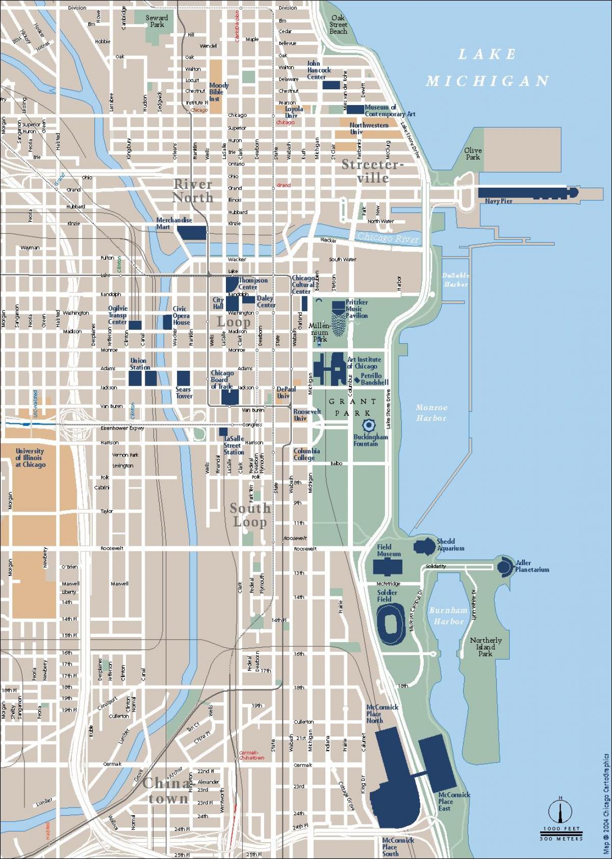 mapie drogowej Chicago
