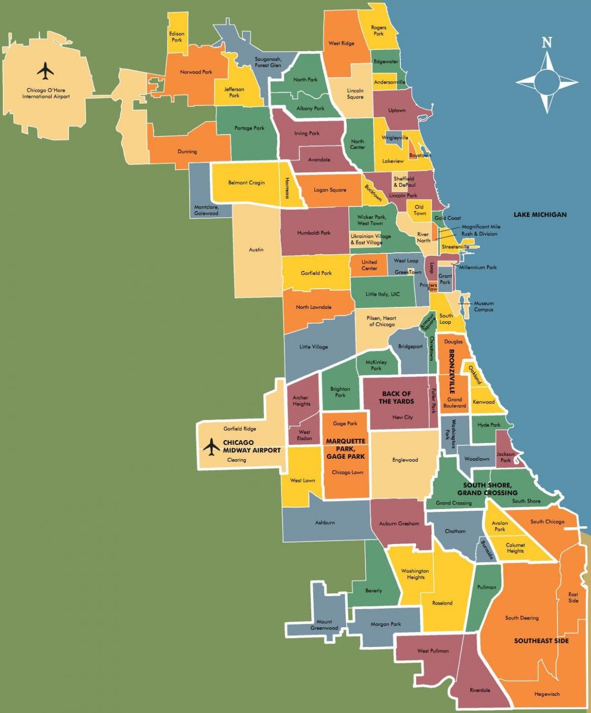 mapa okolic w Chicago