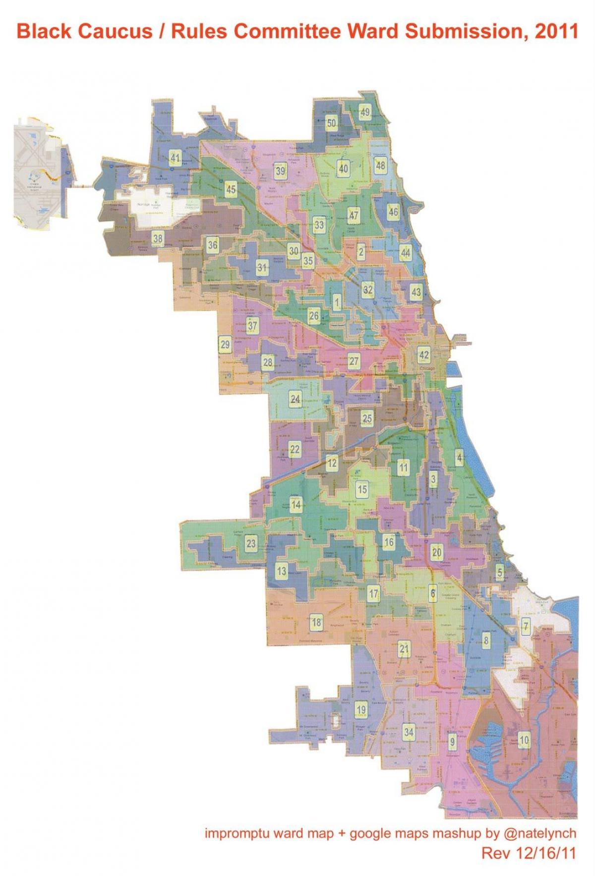 miasto Chicago Ward mapie