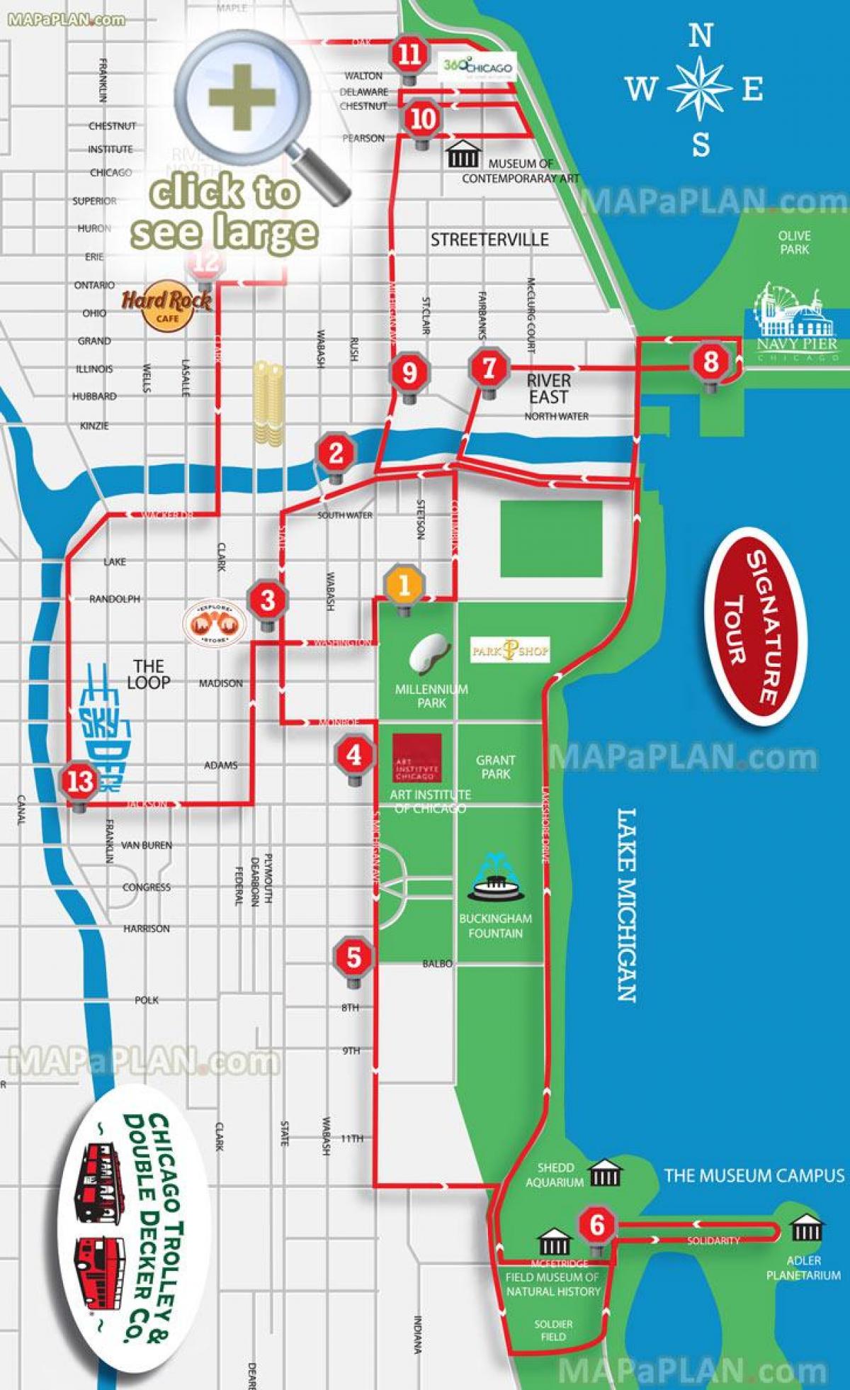 Chicago big bus tour mapie