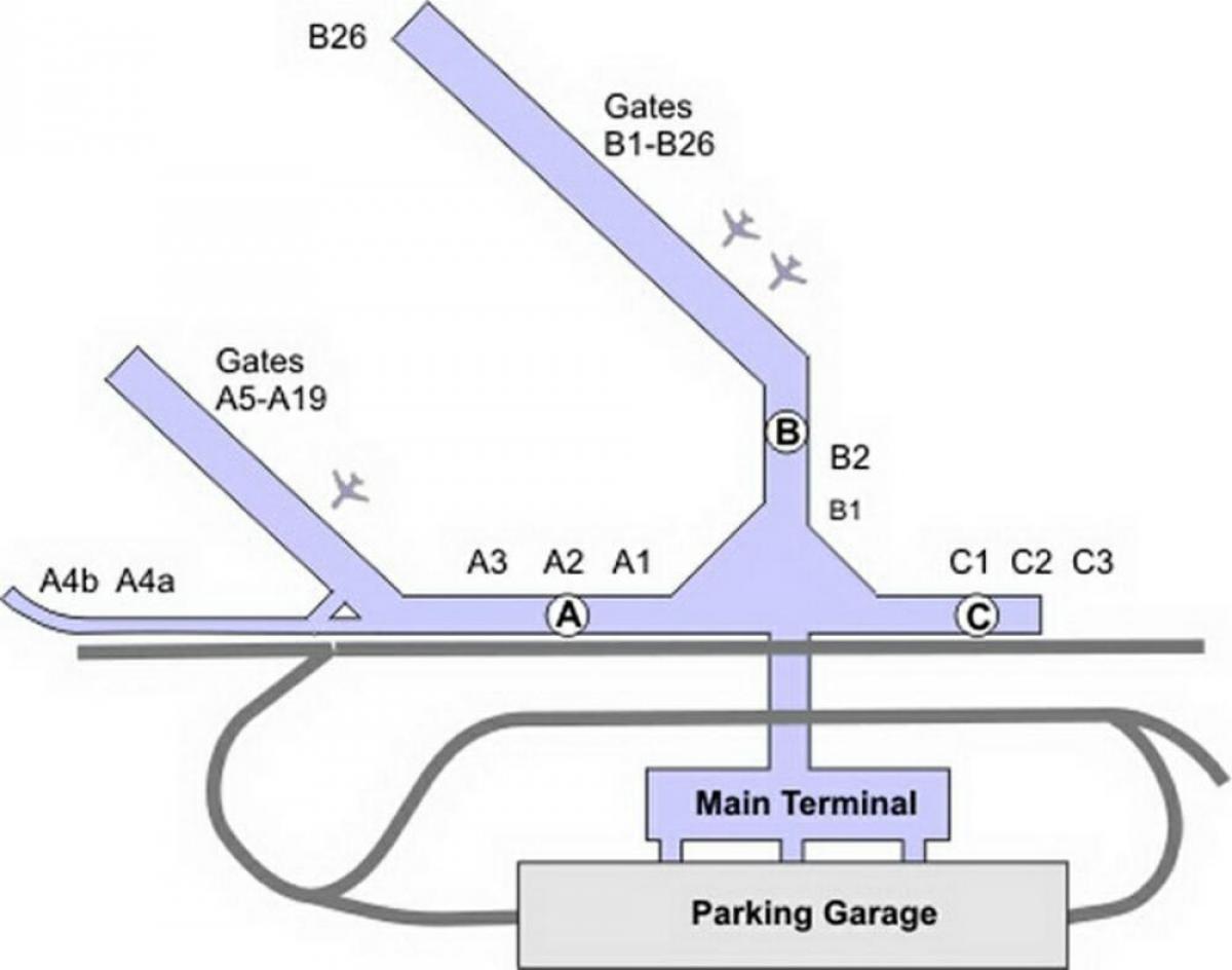 mapa lotniska Chicago Midway
