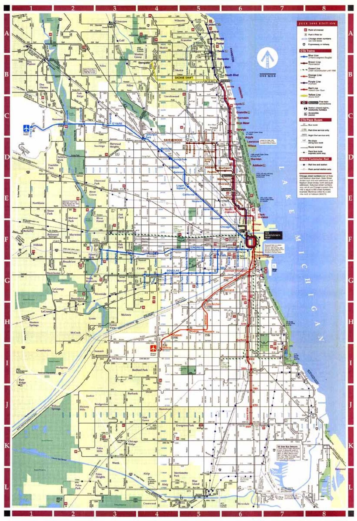 mapa miasta Chicago granice