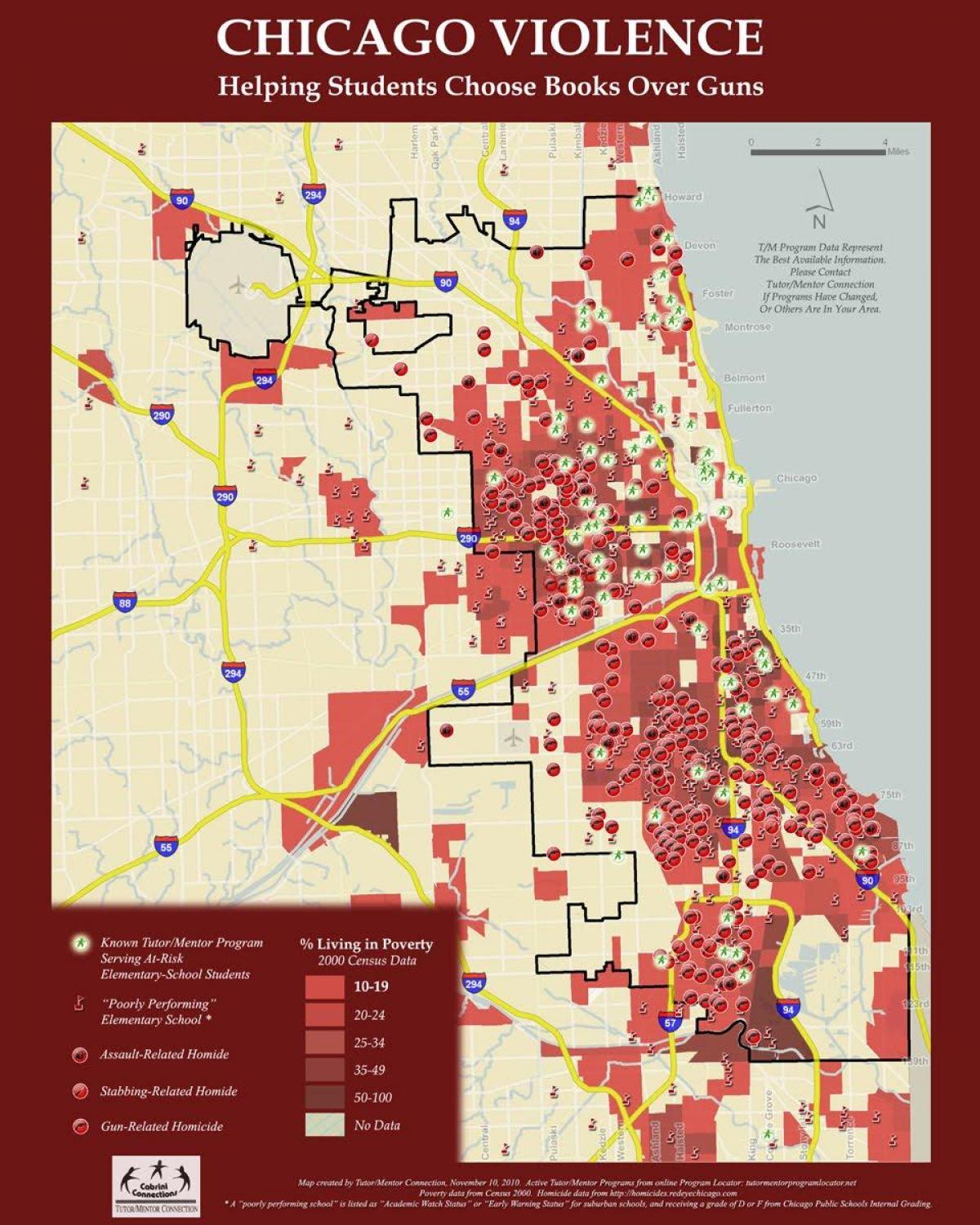 mapę przestępczości w Chicago