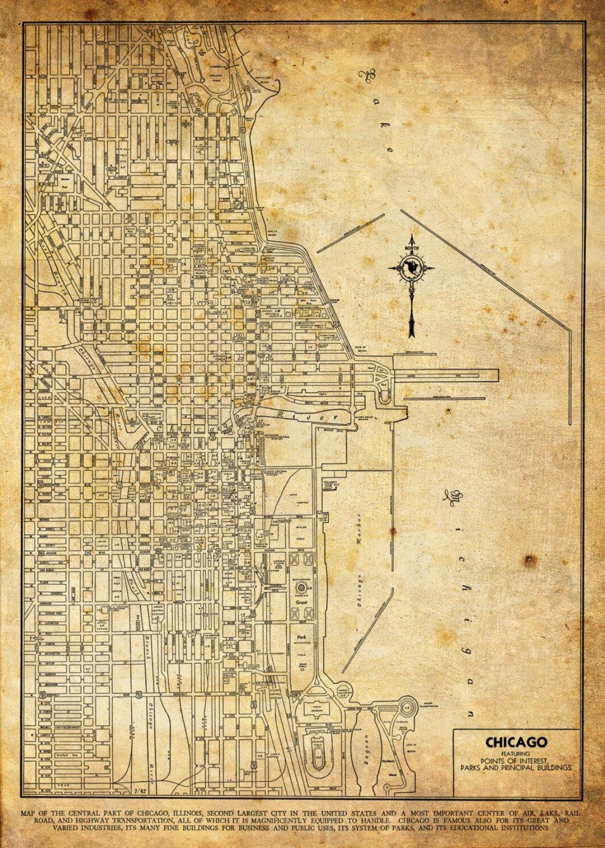 starożytna mapa Chicago