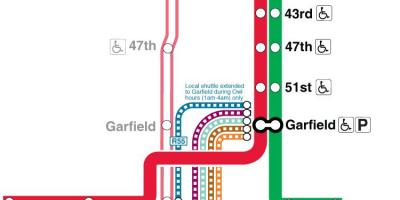 Chicago cta czerwona linia na mapie