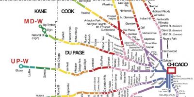 Chicago pociągiem na mapie