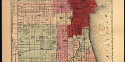 Mapa wielki pożar chicago