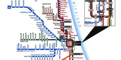 Chicago pociągiem mapie