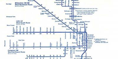 Karta niebieska linia Chicago