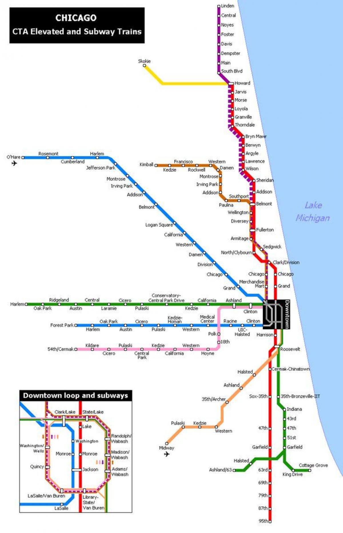 mapa metra Chicago