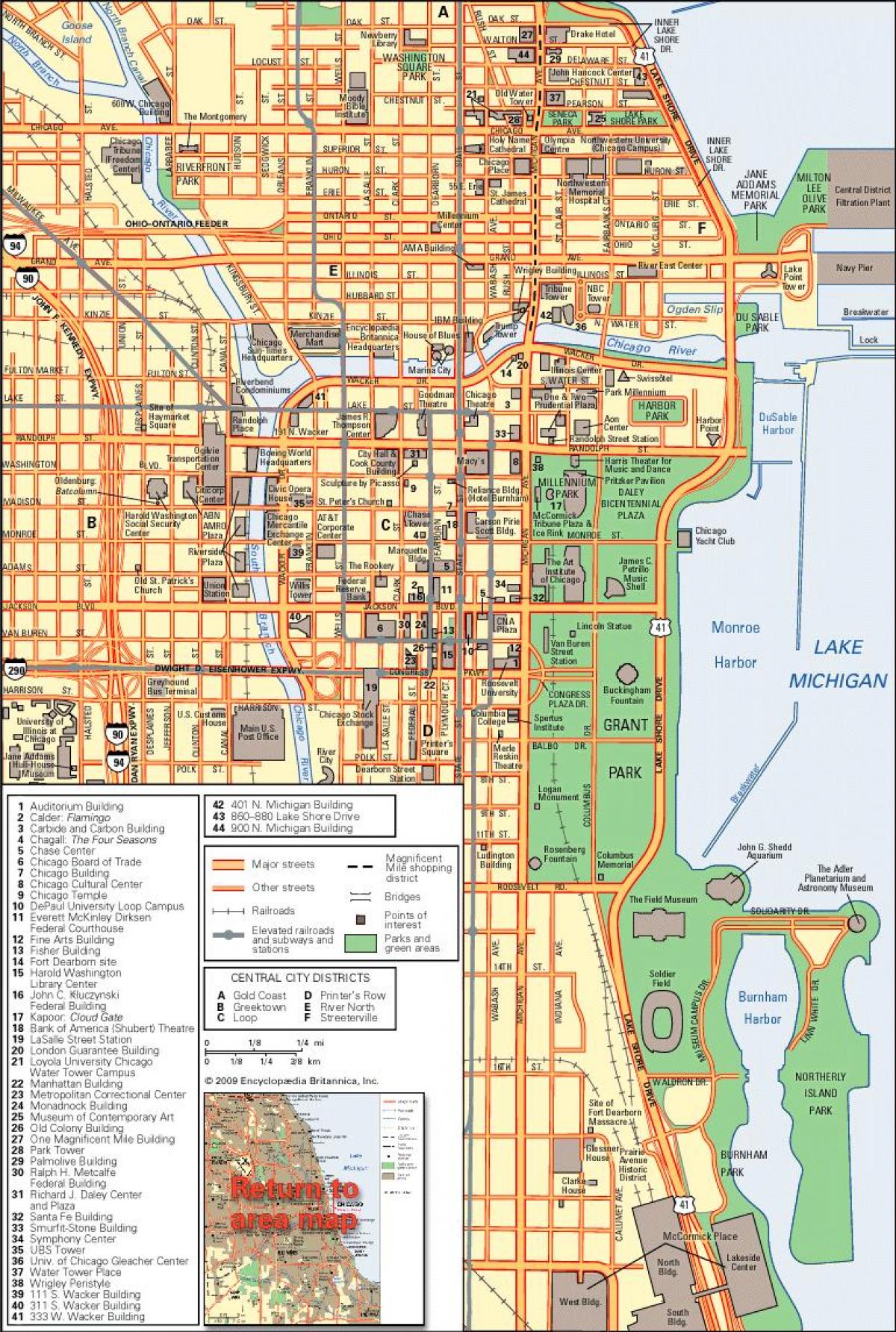mapa miasta Chicago