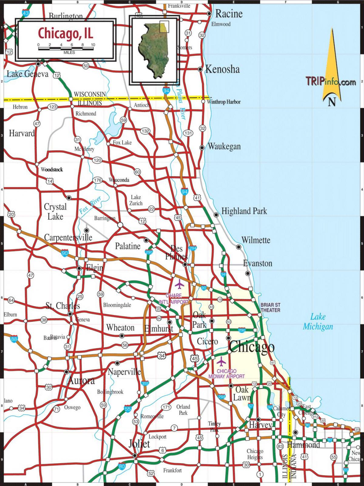 mapa Chicago