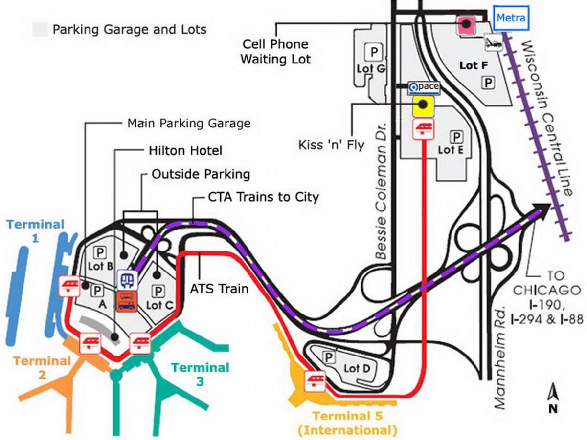 O ' Hare parking na mapie