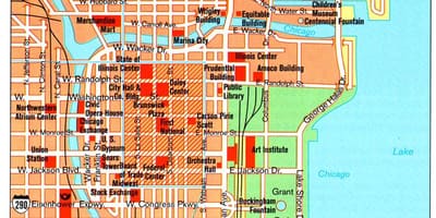 Mapa muzeów w Chicago