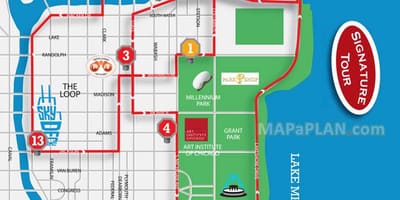 Chicago zabytki mapa