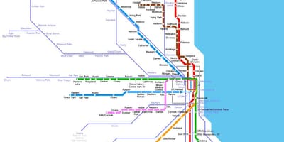 Stacji metra Chicago mapie