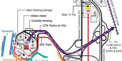 O ' Hare parking na mapie