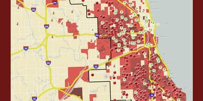 Mapę przestępczości w Chicago